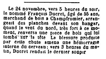 Tué par le vent