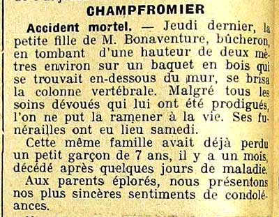 Enfant tombée d'un mur